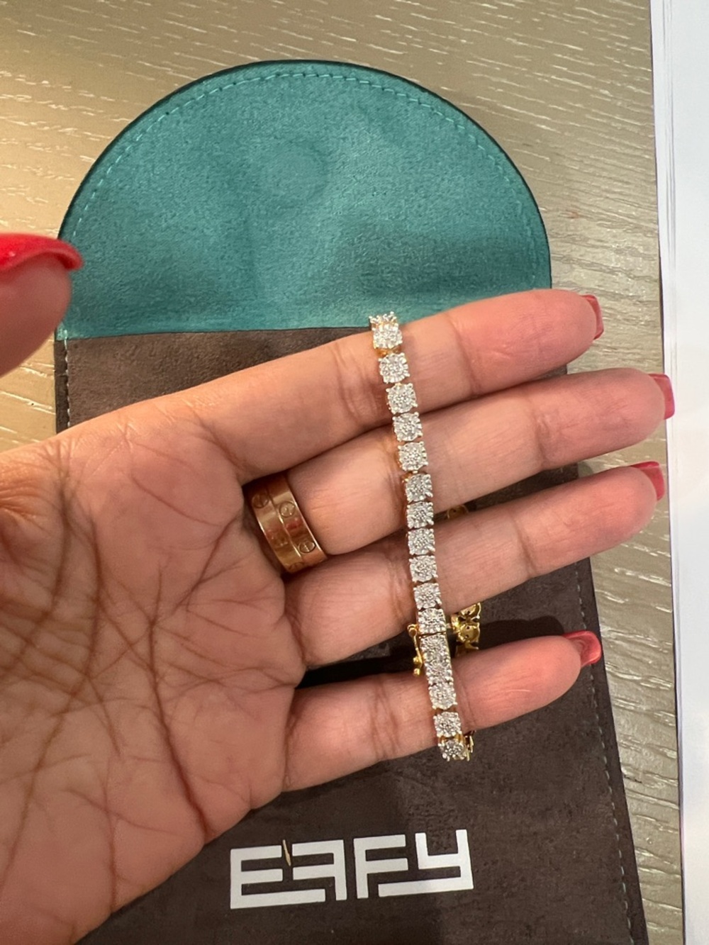 Effy Gold Tennis Bracelet with Clear Stones